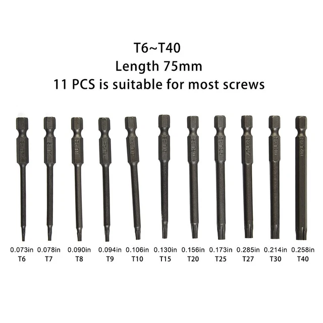 Set punte cacciavite 11 pezzi con testa magnetica ad alta resistenza e durezza