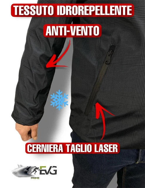 Giubbotto Uomo Invernale Giubbino Pesante Quadri Cappuccio Giacca Imbottito Cald 7