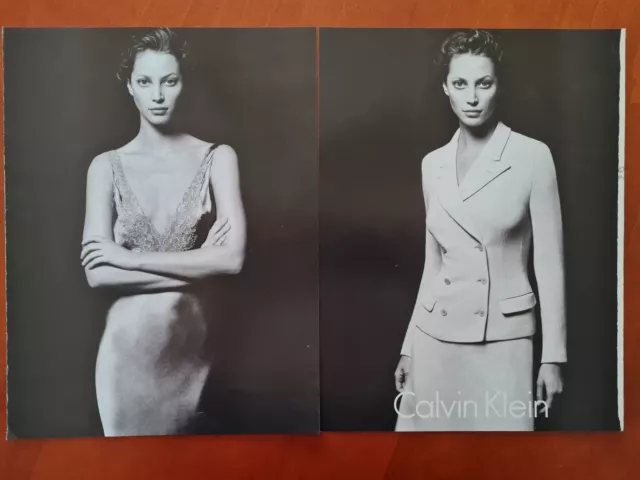 1995 Calvin Klein - CHRISTY TURLINGTON magazine fashion print advertisements VGC