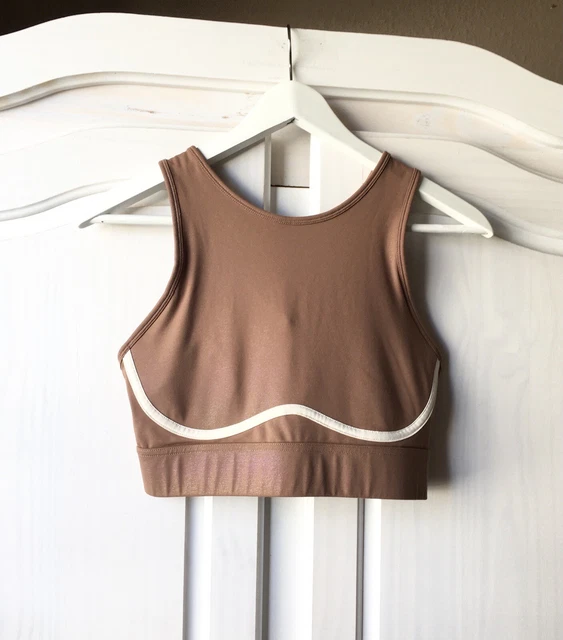 FABLETICS Braun Sport-BH Crop Top Bustier Bralette Shirt Nude High Support S