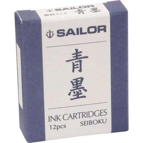 SAILOR FOUNTAIN PEN Ink Cartridge Seiboku Nano Ink Blue Black 12 Pcs 13