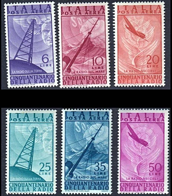 Italy 1947 Radio Anniv. Sc#C116-21 Mnh Cv$10.00 Aviation