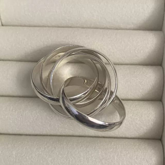 Tiffany & Co. Rare Paloma Picasso Melody Silver 5 band ring Size 8 Fits Snug