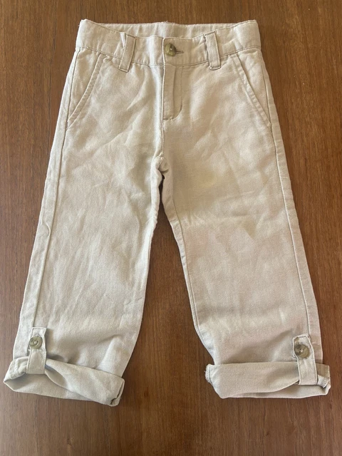 Pantaloni estivi cinesi roll-up misto lino taglia 3
