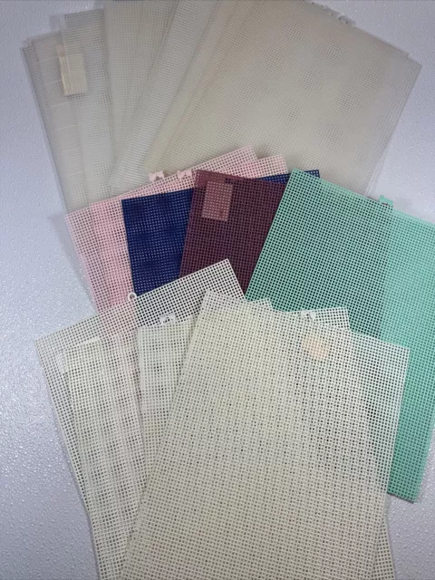 Lot 7-Mesh Plastic Canvas- 50 Sheets- 10.5 x 13.5 inch Darice New, Clear