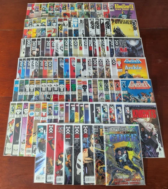 Huge Lot of 120 Punisher Comic Books Marvel Universe Knights vs Max Noir Vintage