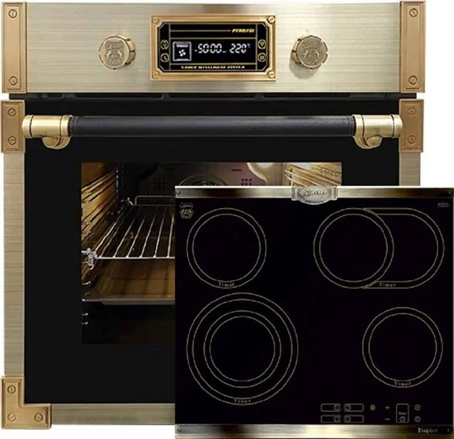Kaiser EH 6427 AD  Pyrolyse Einbaubackofen +Glaskeramik Kochfeld 60 cm