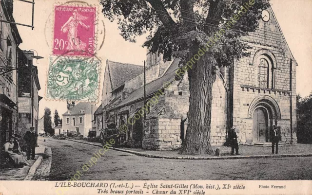 CPA 37220 L'ILE BOUCHARD Eglise Saint Gilles Edit FERRAND ca1927