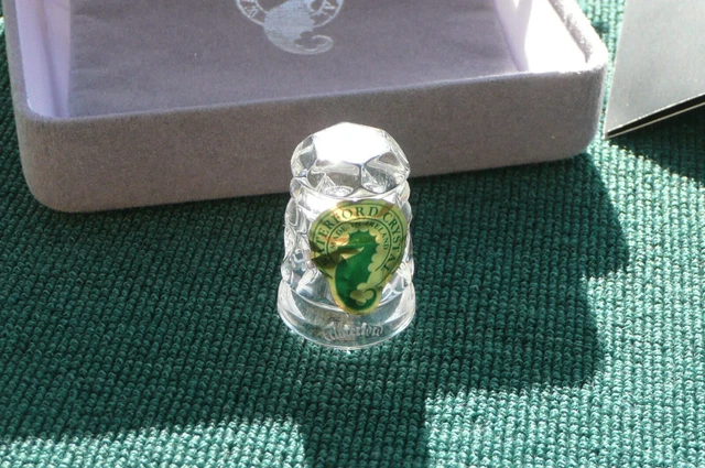 Boxed Waterford Thimble With Velvet Bag Box Inserts and Sleeve