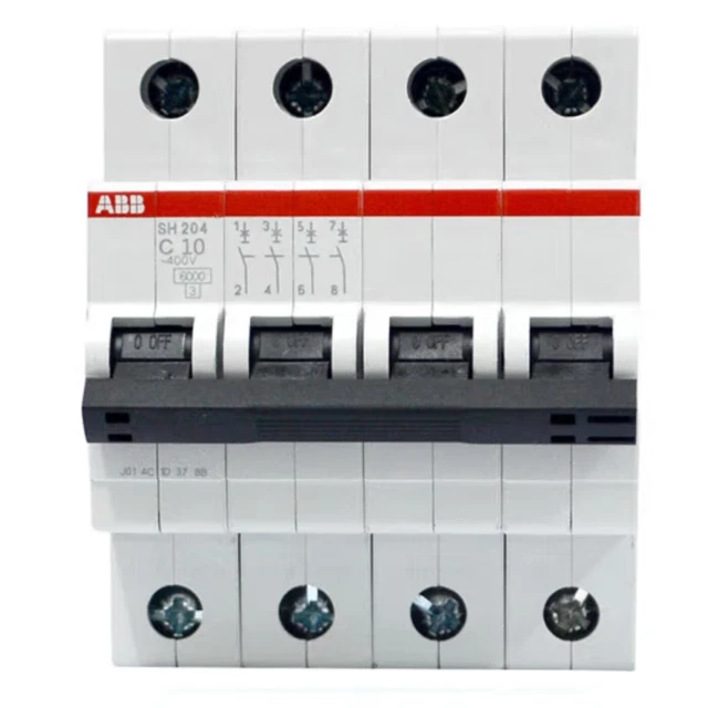 ABB MINIATURE CIRCUIT Breaker 4 pole 4P C Type 16 20 25 32 40 50 63 Amp