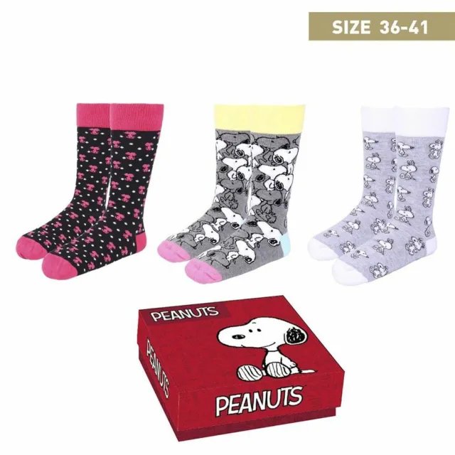 Cerda Snoopy Geschenkset   Socken 36-41 Set 3 ´er