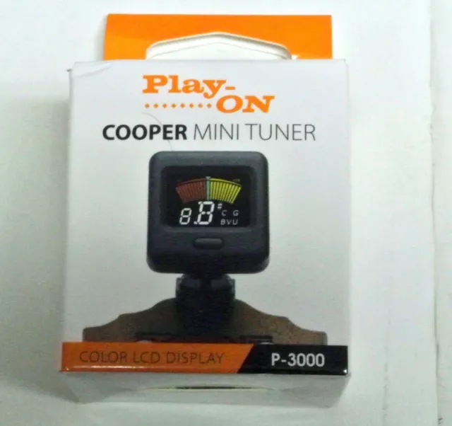 Playon P3000 Cooper Mini-tuner NEW a clip on chromatic tuner for Guitar Bass Vio