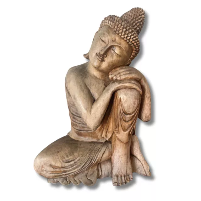 Schlafender Holz Buddha Figur ruhender Budda Asien Skulptur 60cm AsienLifeStyle