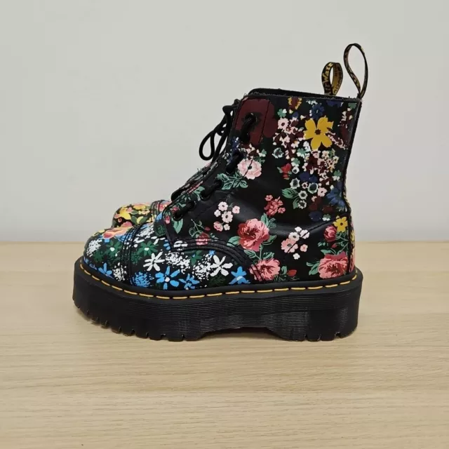 DR. MARTENS 8065 Wanderlust Double Strap Floral Mary Jane White