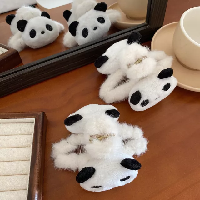 Bambola peluche panda capelli artiglio acrilico animale squalo clip coda di cavallo capelli cl SN❤