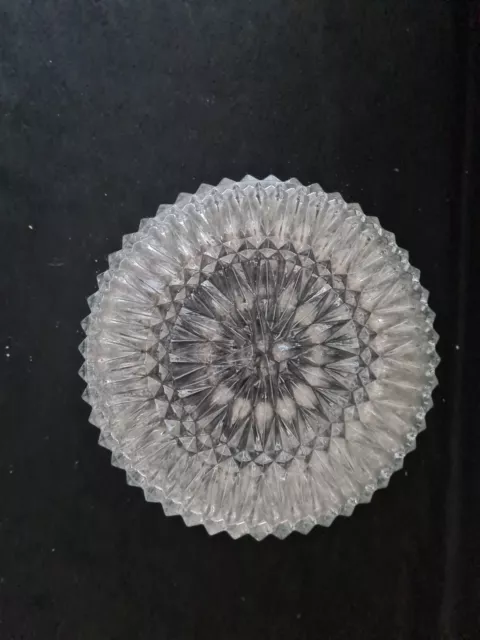 Ancien PLAFONNIER 1 FEUX APPLIQUE VINTAGE 1960/70 en VERRE MOULÉ  ÉPAIS