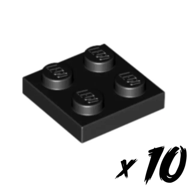 10x LEGO 3022 • 2x2 Plate • Platte • Basic • schwarz • black