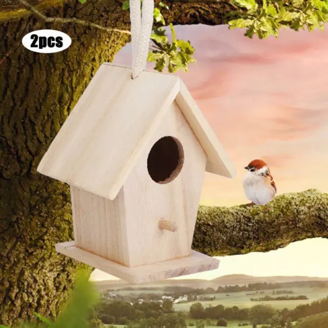 Holz-Vogelhaus, Nistkasten, Nisthilfe, Lebensraum für Vögel, 2 Stück