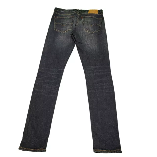 Jeans denim Levi's 501 gamba skinny blu scuro uomo UK L W34 L34 E537 3