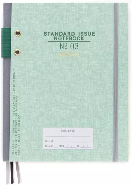 Anmalen Tinte Standard Issue Buchgebundenes Tagebuch 19,7x21,6cm Grün NEU OVP