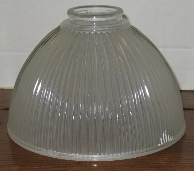 Vtg Frosted/Clear Reeded Glass Light Table Lamp Chandelier Pendant Sconce Shade