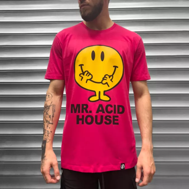 Herr Herren Acid House 90s Rabe T-Shirt Retro Vintage 80s Humor Lustig Happy