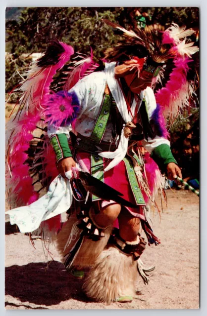 Native Americana Indian~Pueblo Dancer Santa Fe New Mexico~Vintage Postcard
