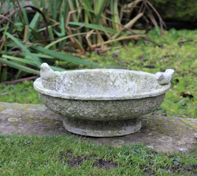 Garden Ornament Bird Bath Bowl Outdoor Traditional Water Weatherproof