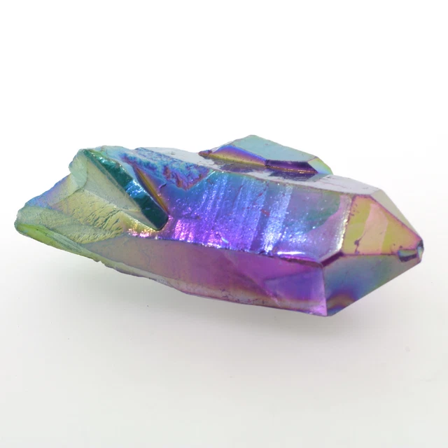 Watermelon Aura Quartz Lemurian Seed 2in Terminated Dolphin Point 130ct #11