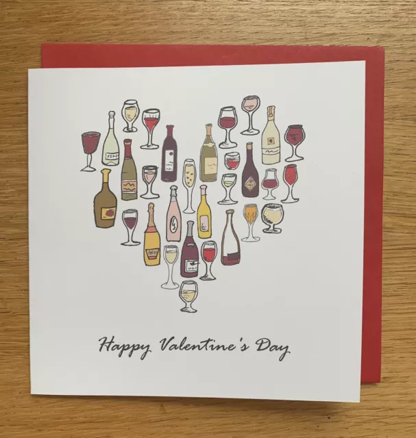 Carte de la Saint-Valentin / carte de vœux / carte de vin / carte de la Saint-Valentin du vin / Saint-Valentin