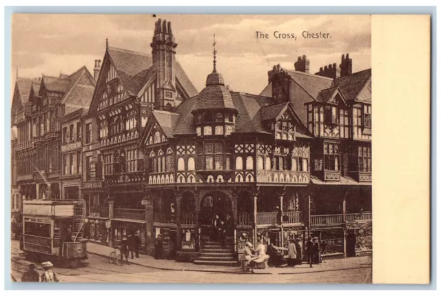 Chester Cheshire England Postcard The Cross Business Establishments c1920's