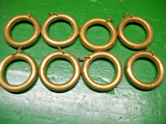 Antique  Curtain Drapery  Brass  Hook  Rings Lot (8)