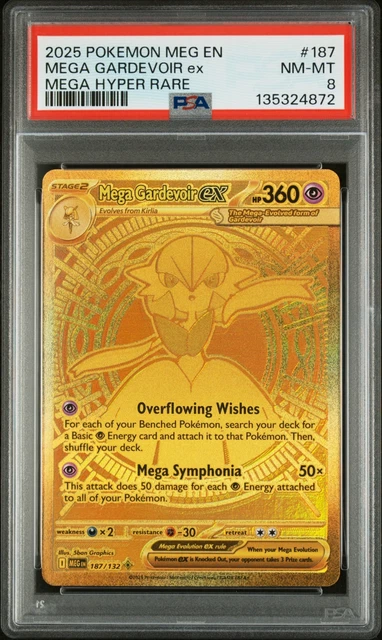 2025 POKEMON MEG En-Mega Evolution Mega Hyper Rare #187 Mega Gardevoir ...
