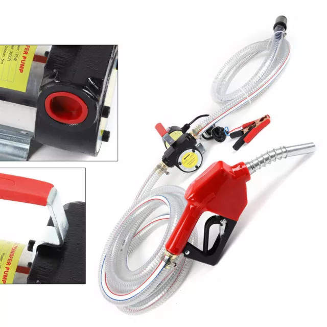 12V 50L/min   Transfer Pump For Gas Kerosene with Nozzle 1 inch Inlet outlet