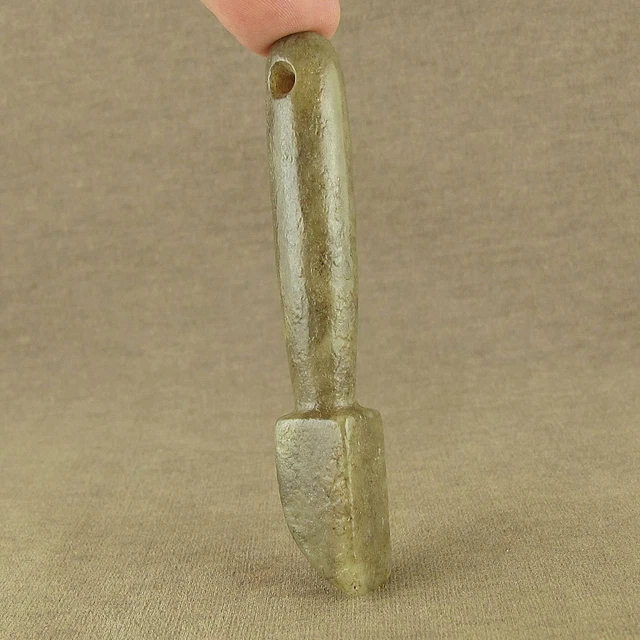 With Carved Chinese Hongshan Jade Chisel Pendant