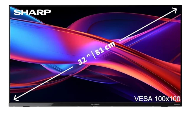 SHARP 1T-C32GD2025K 32'' HD Ready Smart Roku TV - Black (Stained/No ...
