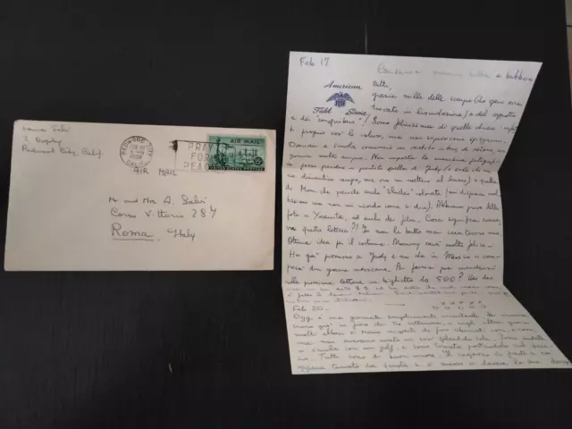 1958 Corrispondenza Lettera Intestata Busta American Field Service Storia Postal