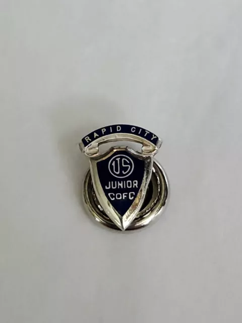 Rapid City US Junior C of C Pin Jaycees Chamber of Commerce Screw-Back Vintage