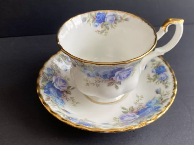 Royal Albert MOONLIGHT ROSE Tea Cup Saucer Bone China ENGLAND VTG 1987 AS I S