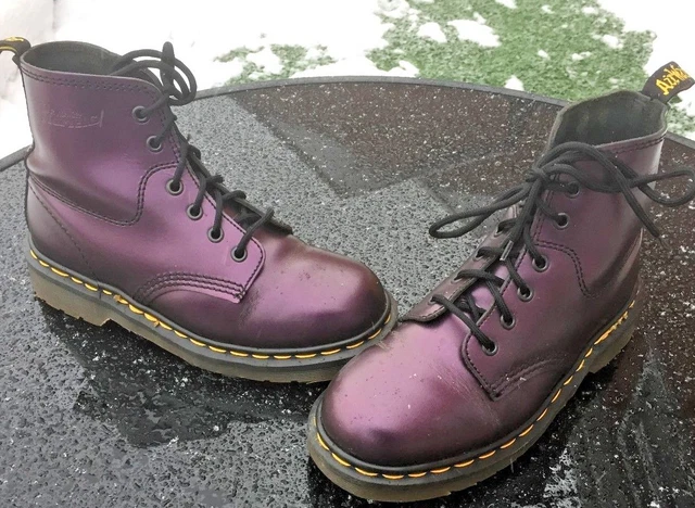 VINTAGE DR MARTENS 8175 purple shimmer leather boots UK 4 EU 37 Made in England EUR 108 49 PicClick FR
