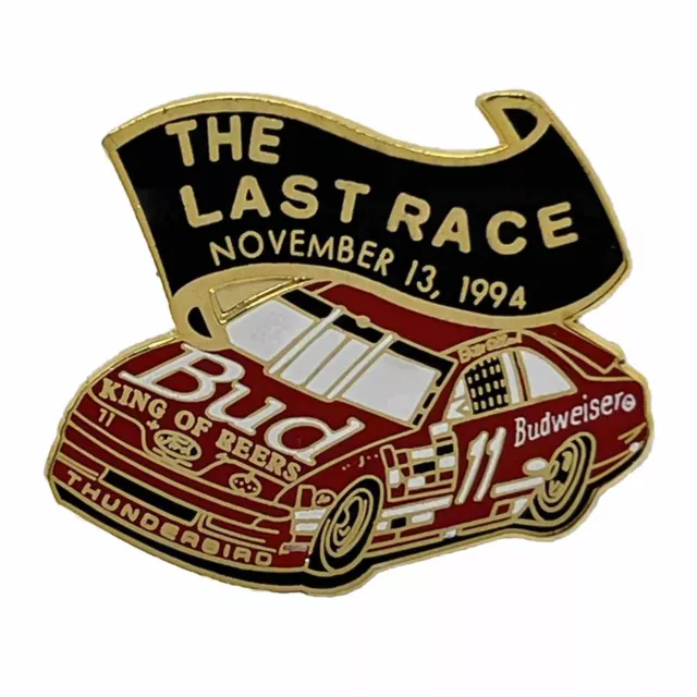 1994 Bill Elliott #11 Budweiser Last Race Racing Team Car Enamel Lapel Hat Pin