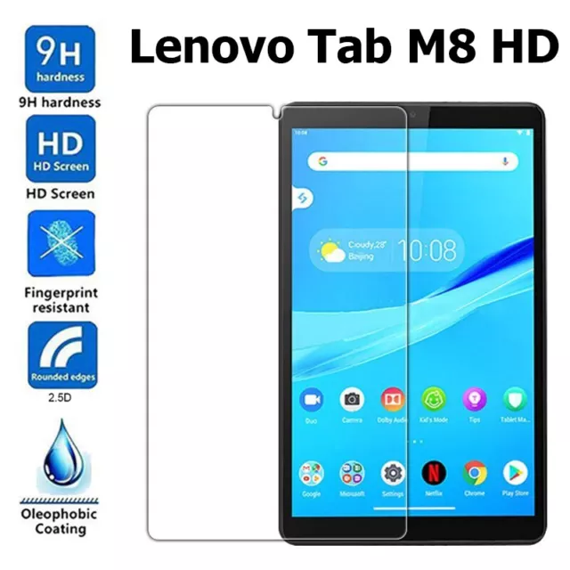 Tempered Glass For Lenovo Tab M8 HD 2019 2nd Gen Genuine Screen Protector Cover