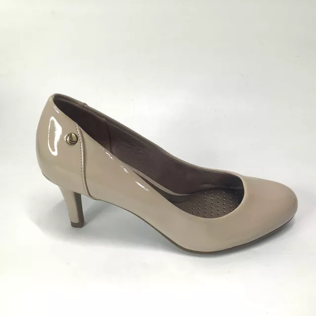 Life Stride Womens 6 W Lively Comfort Support Flex Heel Taupe Patent Leather NIB