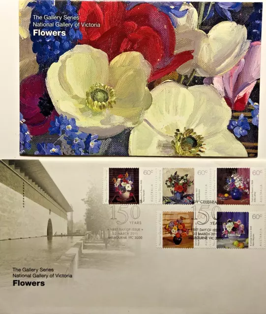 2011 The National Gallery of Victoria - Flowers - Stamp Pack  & First Day Cover