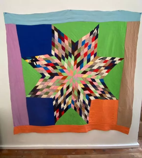 Vintage African American STAR Quilt Folk Art
