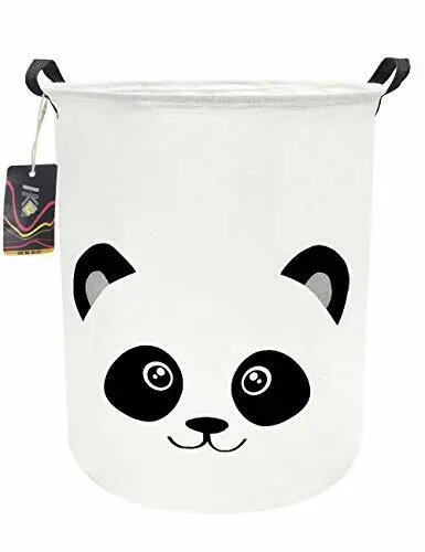 Panda Shape Collapsible Nursery Laundry Hamper Bucket w/ Handles