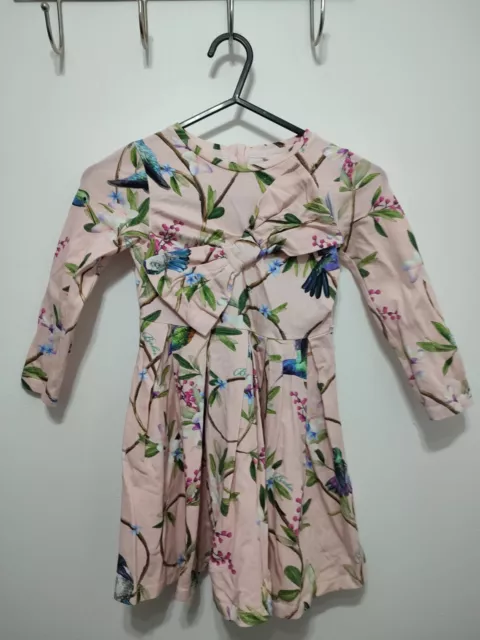 💞 Ted baker💞 Girls Pink floral dress age 3-4 years