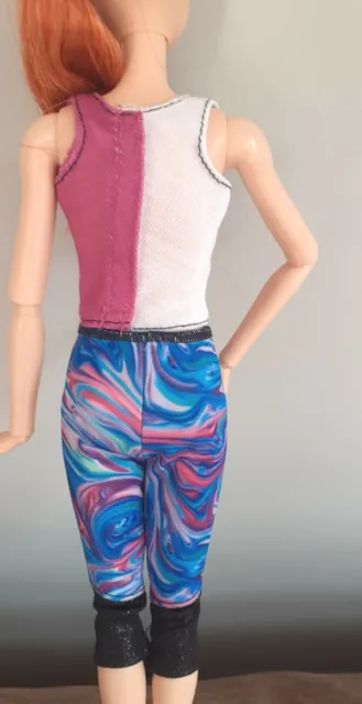 Barbie Doll Clothes You Can Be Anything Fitness Original Logo Top & Shorts NEW! 2