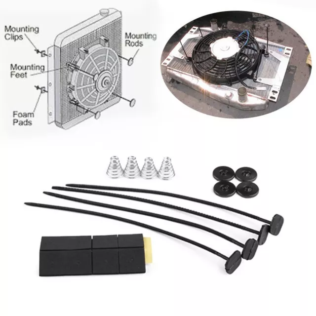 Car Tuning Car Fan Universal Electric Cooling Radiator Fan Kit Straps Universal