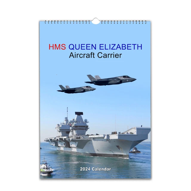 HMS QUEEN ELIZABETH Aircraft Carrier calendar 2024/25 personalised
